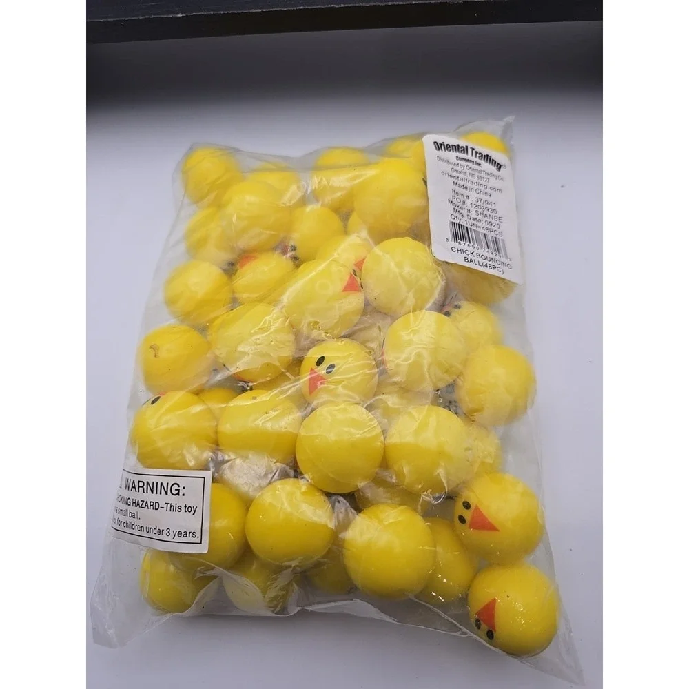 48 Easter‎ Chick Bounce Balls 1